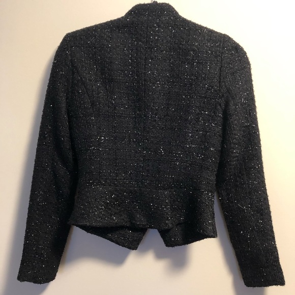 Black Shiny Tweed Blazer - Picture 4 of 4